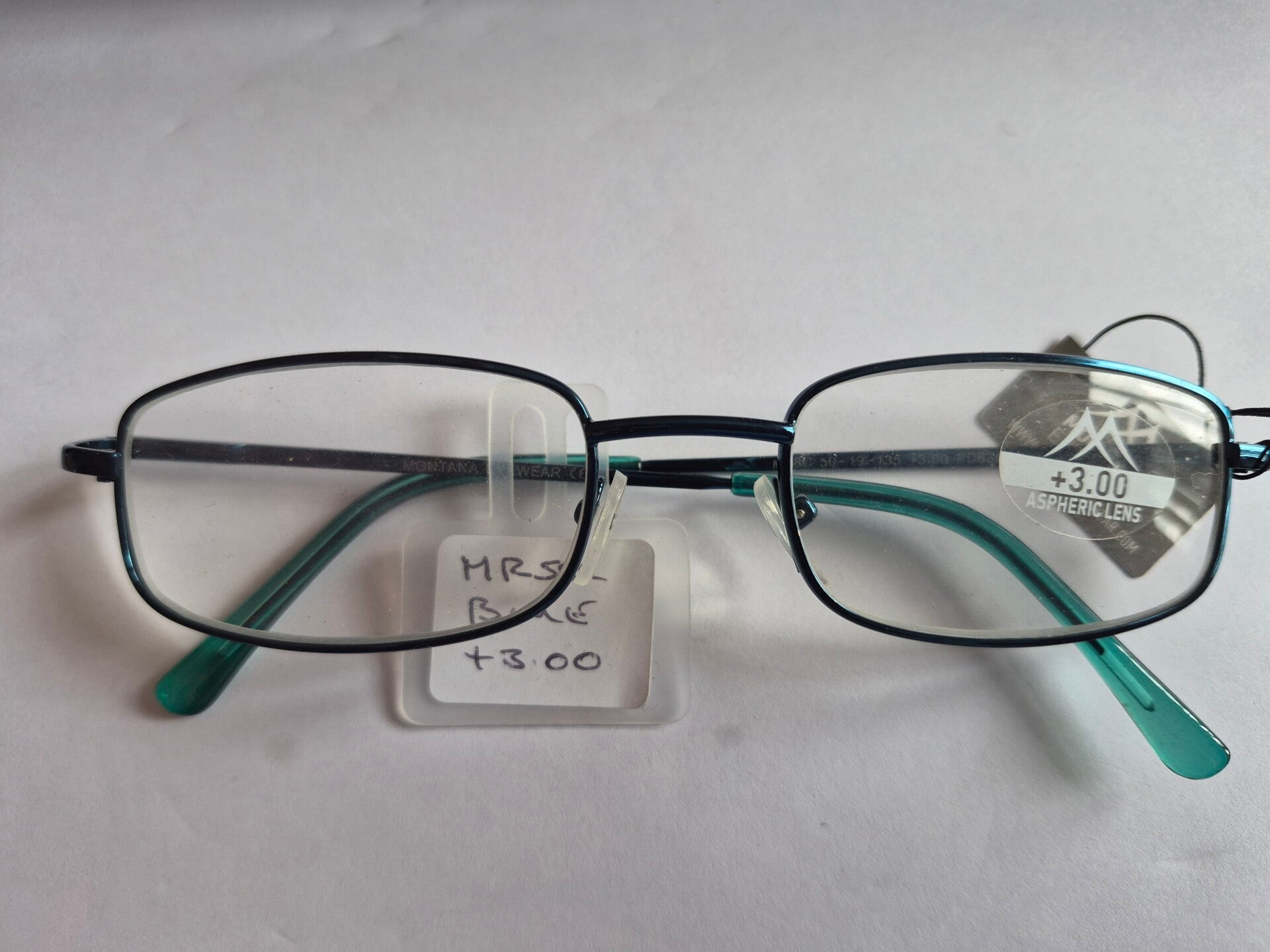 Mzr58c+3.00 Blue steel rimmed fashion Reading Glasses