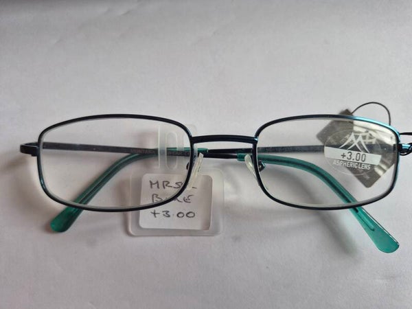 Mzr58c+3.00 Blue steel rimmed fashion Reading Glasses