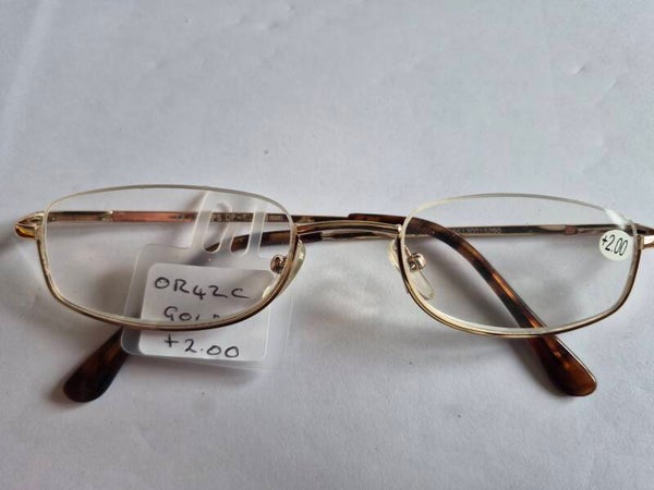 Or42 +2.00 Gold half eye Readers