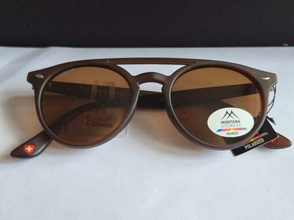 MS49 Montana Aviator style Sunglasses deep brown with brown polarised lenses