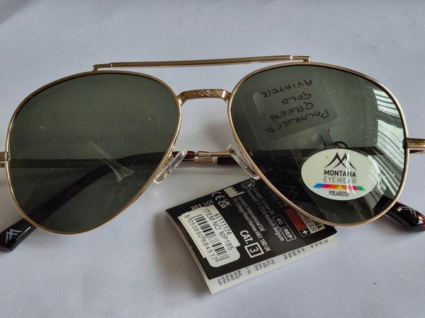 Montana Gold Aviator with Green polarised lenses