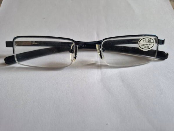 OR51b Ladies or Gents +3.00 Blue steel Reading Glasses