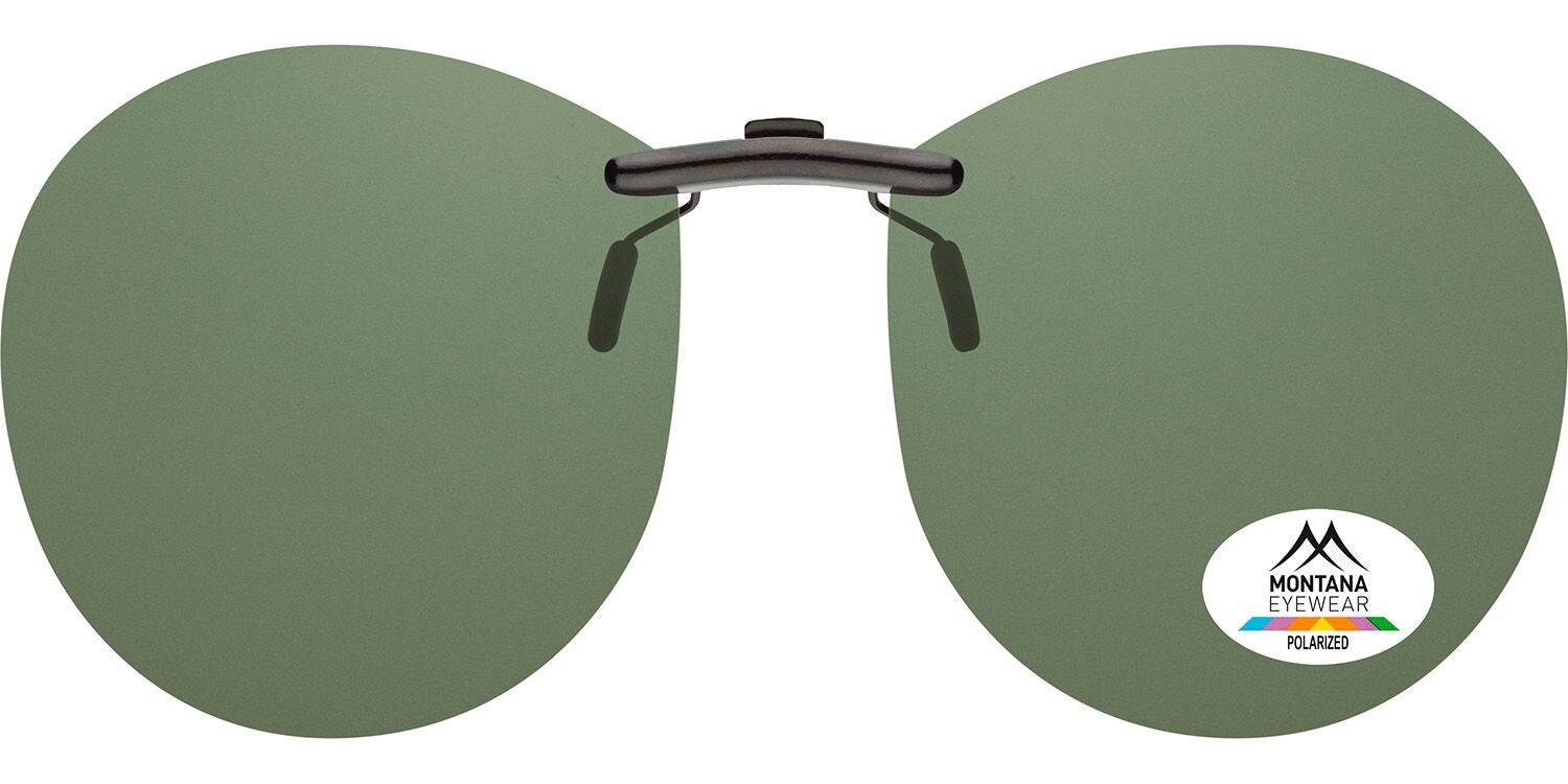 C4 Polarised Green Clip-on Sunglasses  for Plastic framed Spectacles.