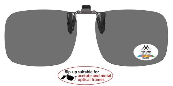 Closevision :  C8 : Polarised Gray Clip-on Sunglasses  for metal or Plastic Spectacles.