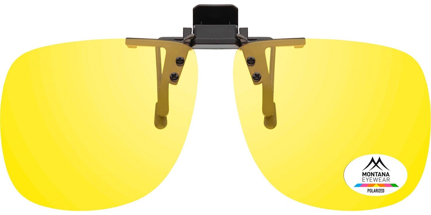 1969 Polarised Yellow Clip-on Driving Glasses for metal or Plastic Spectacles