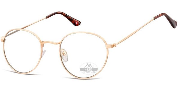 MR54A Ladies & Gents +3.50 Gold Reading Glasses.
