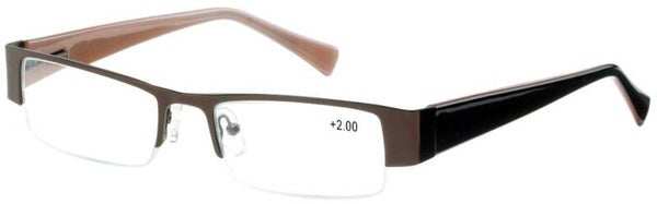 OR57c +2.00 metallic Majenta semi-rim fashion readers