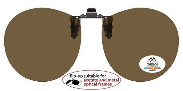C10b. Brown rounded polarised clip-on for all frames