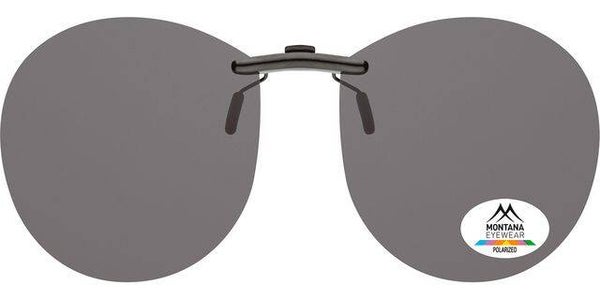 C4 Gray rounded  polarised clip-on for plastic frames