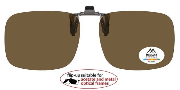 C8b Brown Quadra  polarised clip-on for all frames