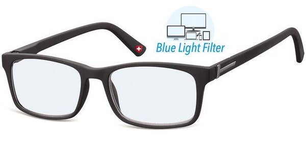 HBLF73Gents Rectangular Blue Filter fashion Reading Glasses