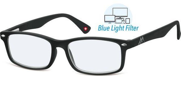 BLF83 Ladies or Gents Rectangular Blue Filter Anti Reflection fashion Reading Glasses