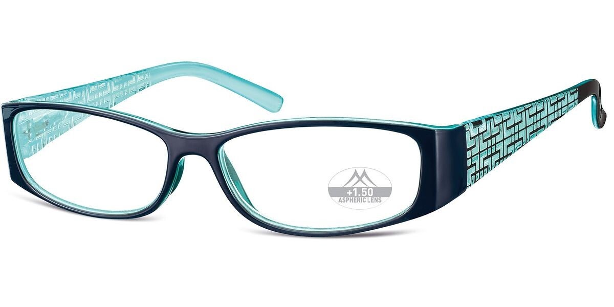 R09 +3.50 Ladies Teal/Black Fashion Reading Glasses