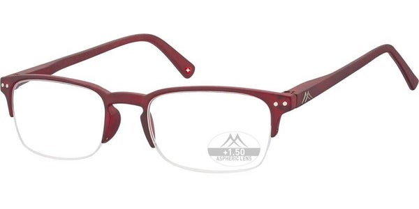 Mr71c +3.50 Red semi-rim fashion reading Glasses