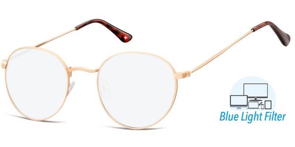 Blf54a +3.50 Gold blue filter fashion reading Glasses
