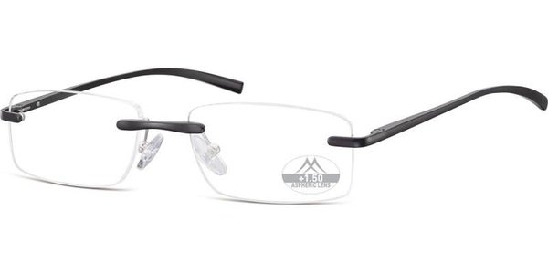 MR68 +3.50 Black Rimless Fashion Reading Glasses