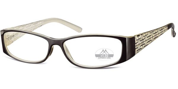 R09c +3.50 Ladies Black/white Fashion Reading Glasses