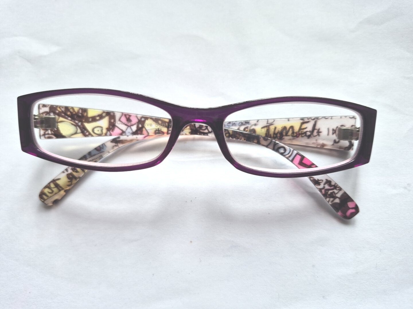 Carrie +1.00 Purple and floral Reading Glasses