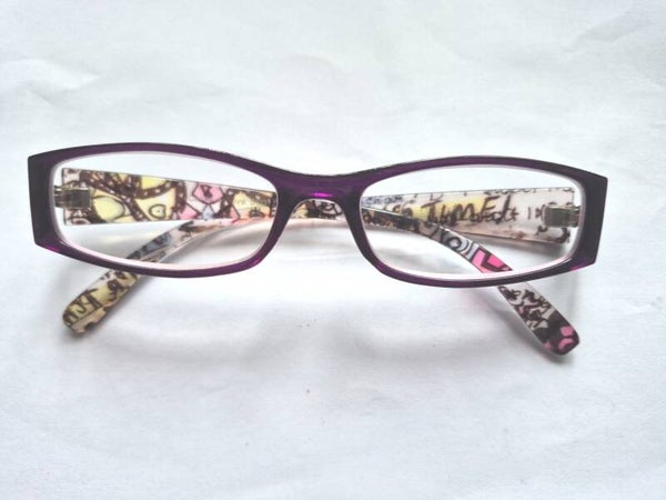 Carrie +1.00 Purple and floral Reading Glasses