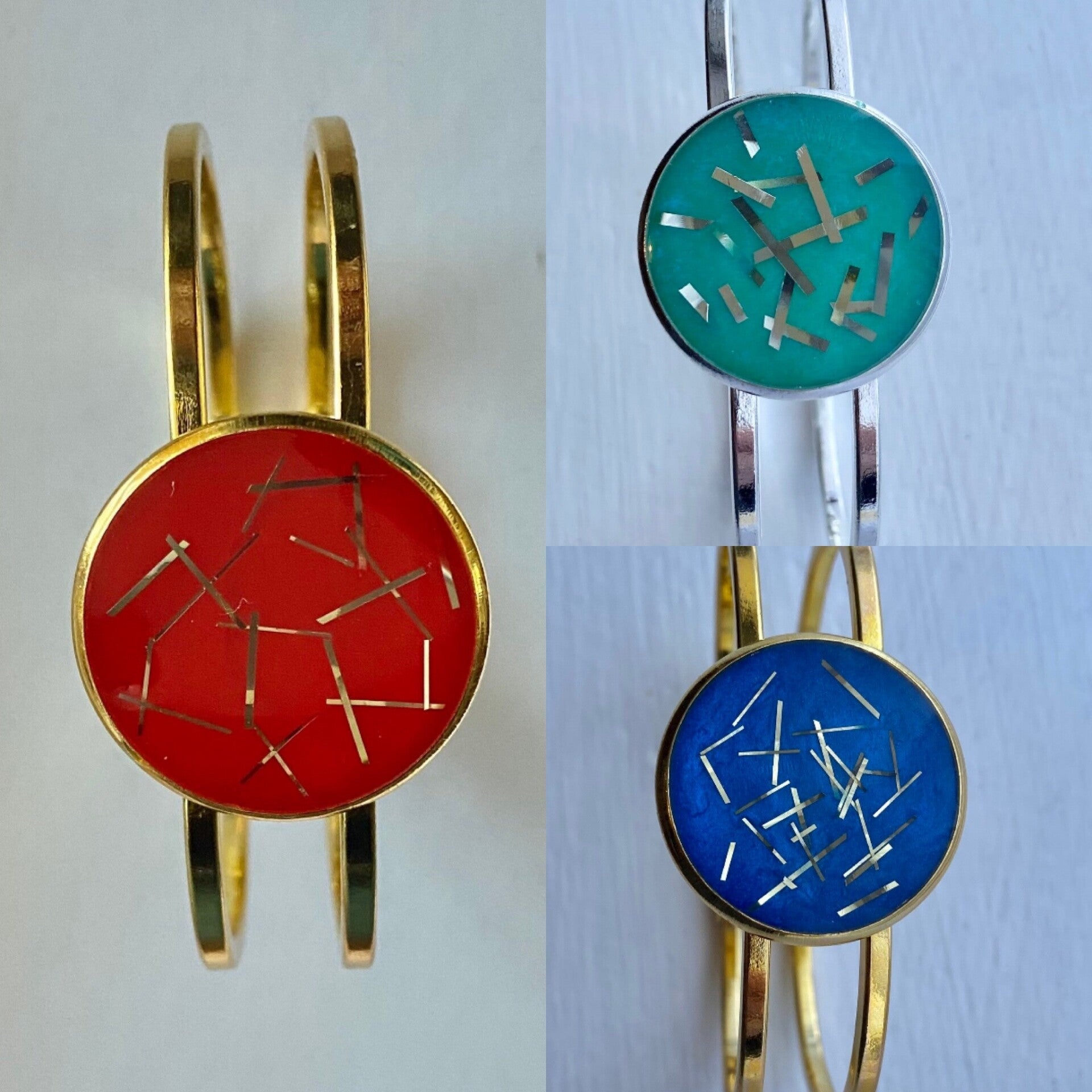 1950’s Confetti Clamper Bracelet Red