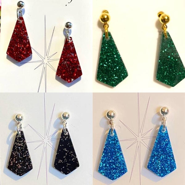 Art Deco style Glitter Earrings