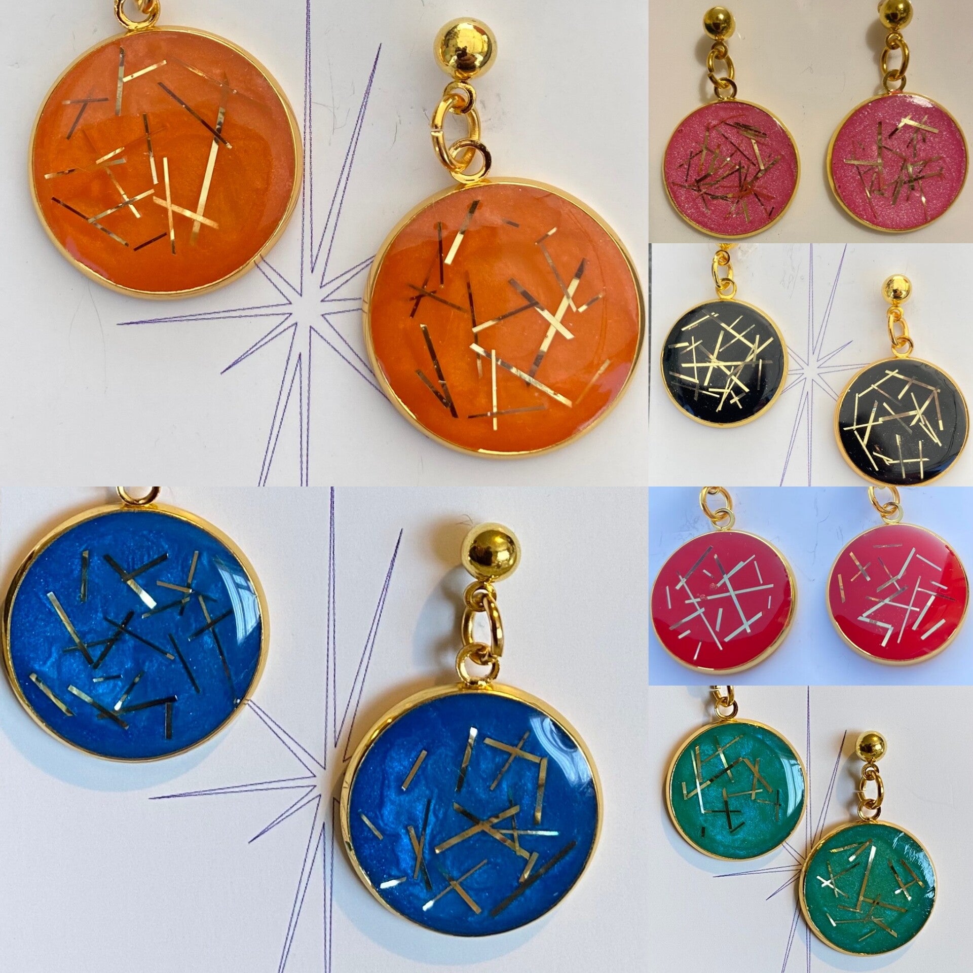 Confetti Disc style Earrings.