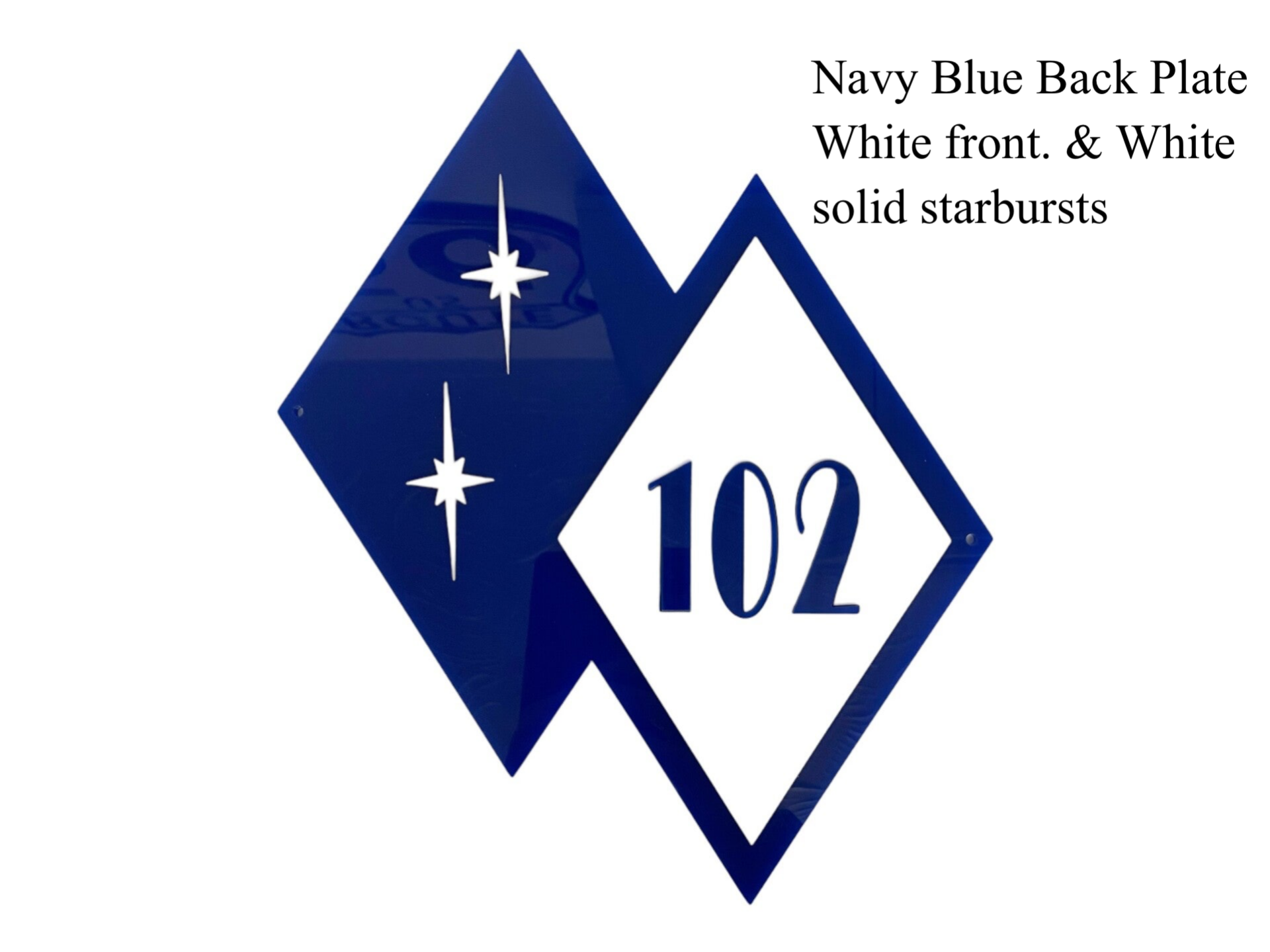 1950’s style Harlequin House number plaque