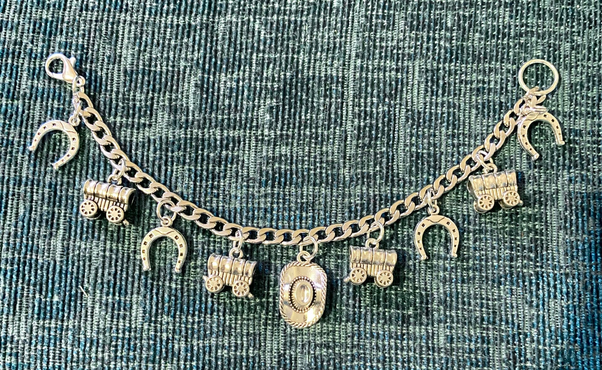 Wagon & Horse shoe Charm Bracelet