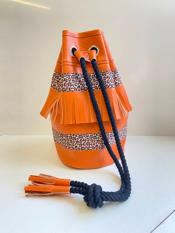 Vinyl  Duffle Bag Orange