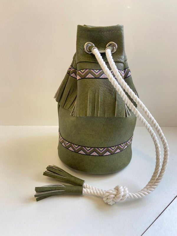 Vinyl  Duffle Bag Sage Green