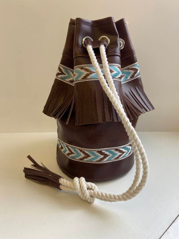 Vinyl  Duffle Bag Chocolate Brown