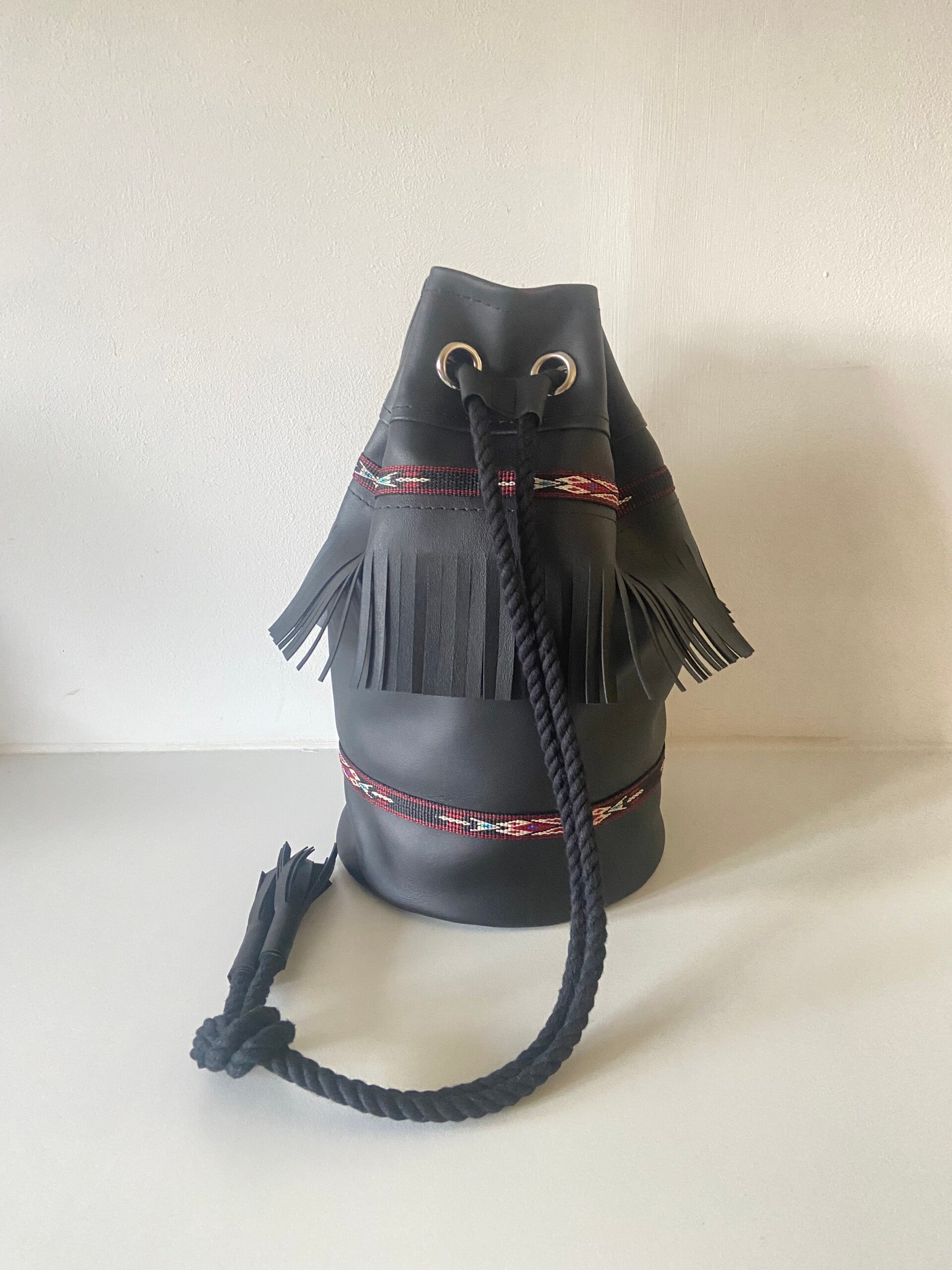 Vinyl  Duffle Bag Black