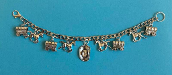 Wagon & Horses western Charm Bracelet