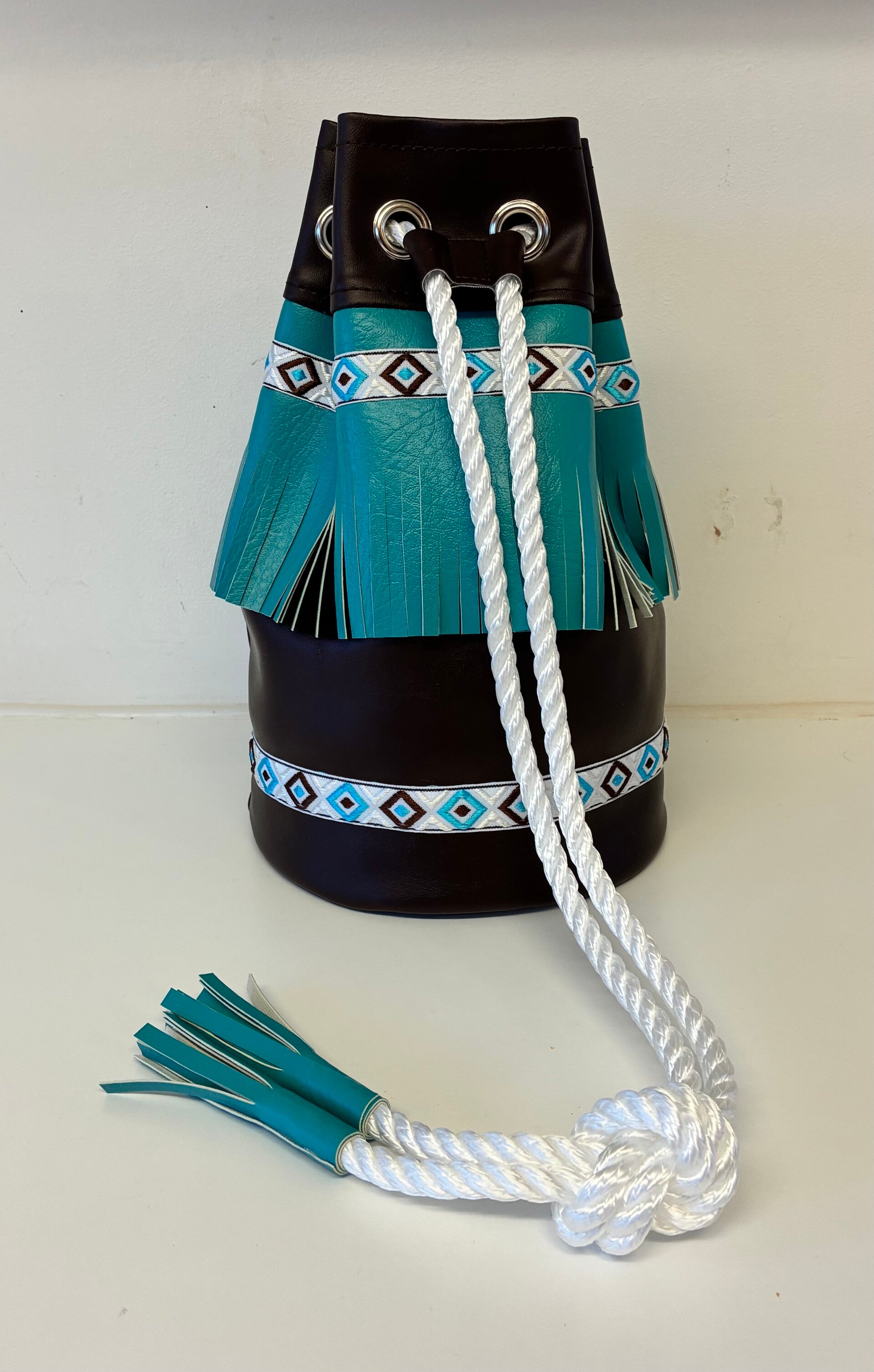 Vinyl  Duffle Bag Chocolate Brown