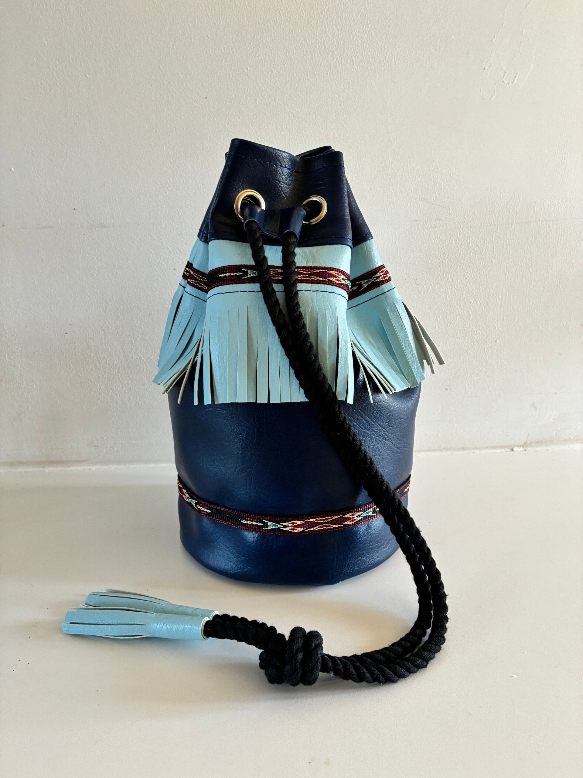 Vinyl  Duffle Bag Navy Blue