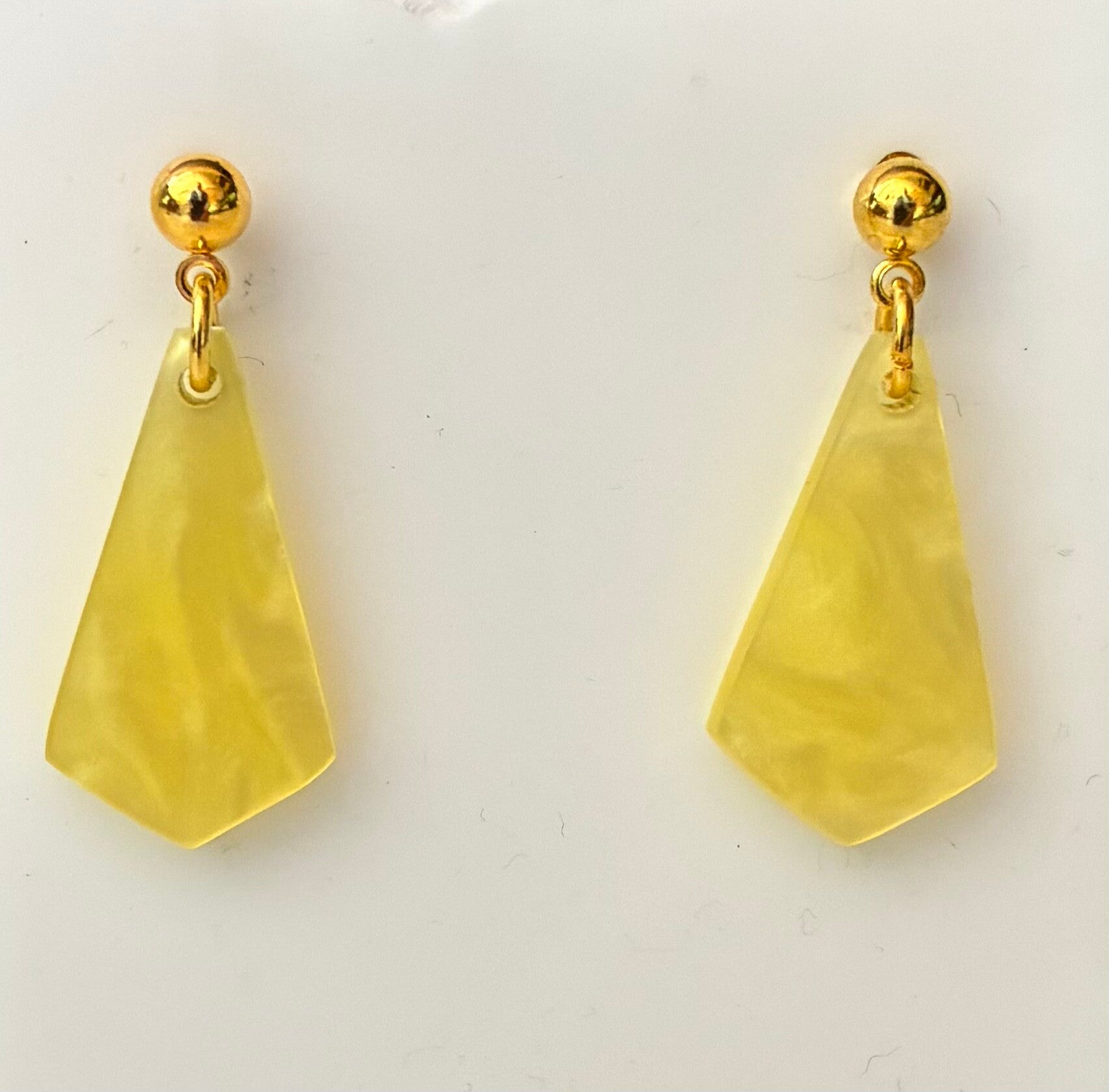 Art Deco style Yellow Marble Earrings