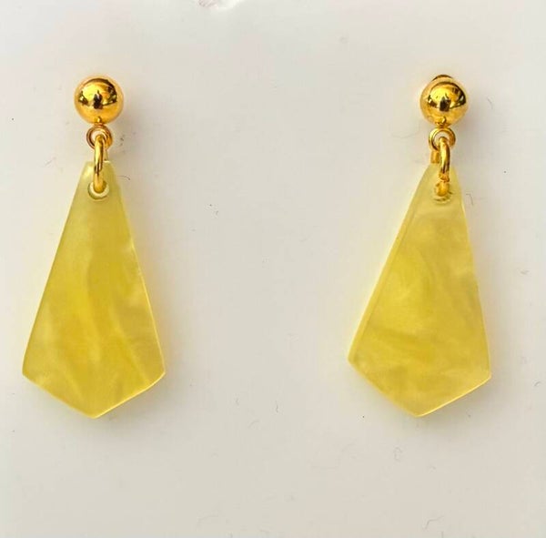Art Deco style Yellow Marble Earrings