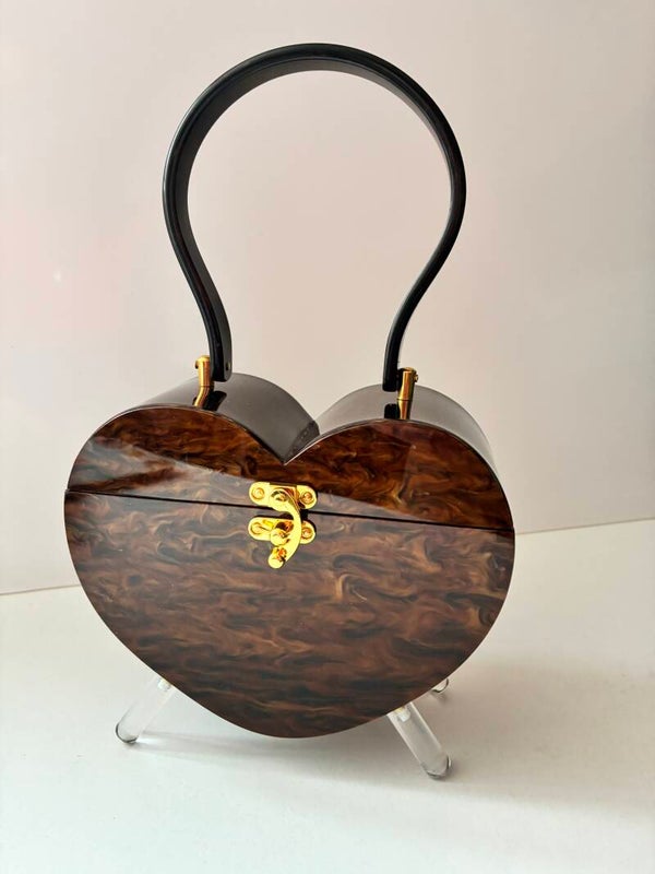 Heart Lucite style purse. Tortoiseshell