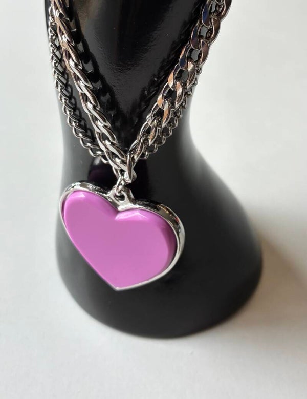 1950’s Large Heart Bracelet Bubble Gum Pink