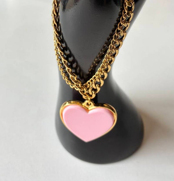 1950’s Large Heart Bracelet Baby pink