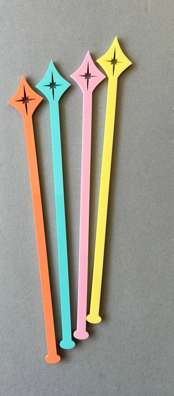 1950’s /retro Atomic Starburst Cocktail stirrers.