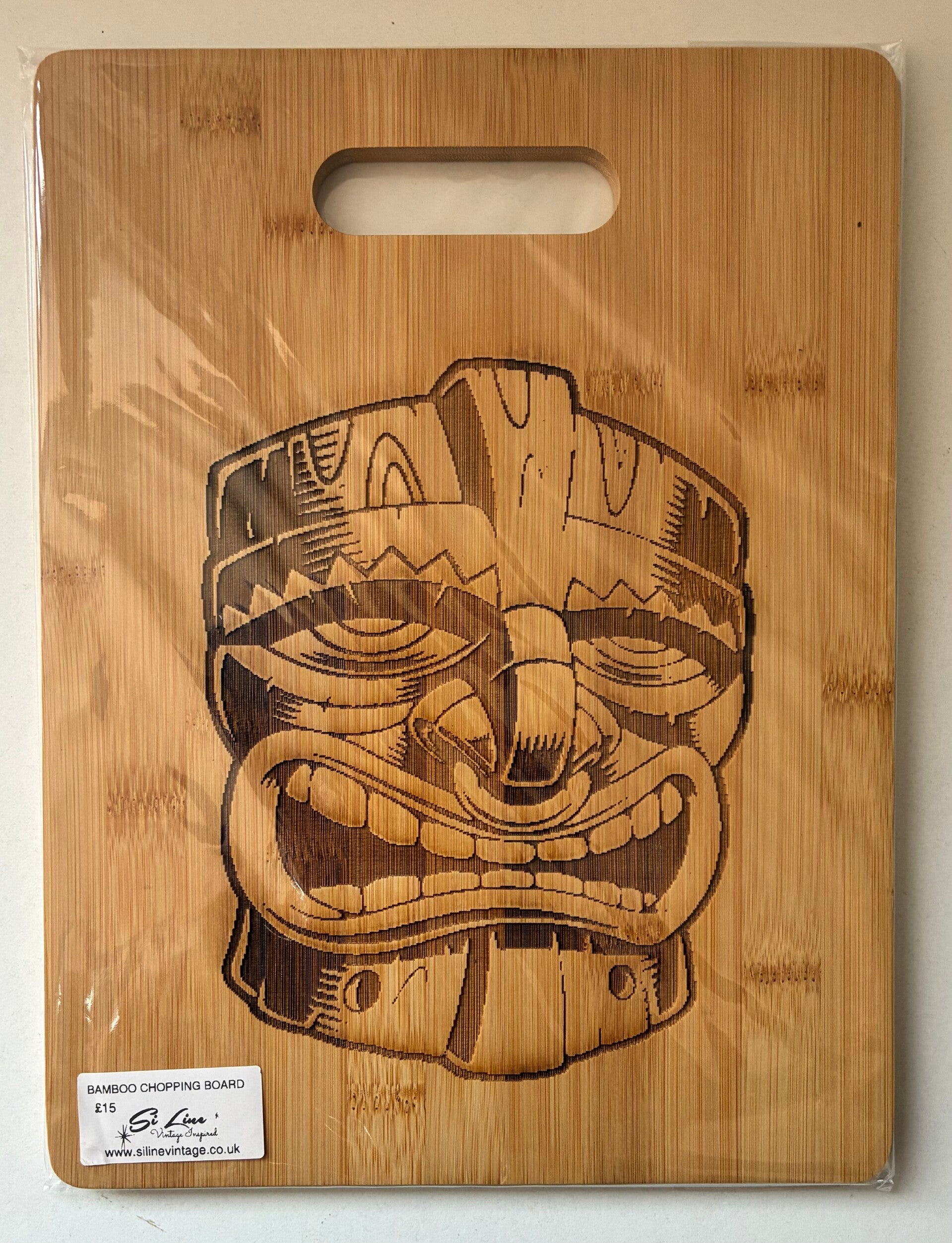 Tiki Mask Bamboo Chopping board.
