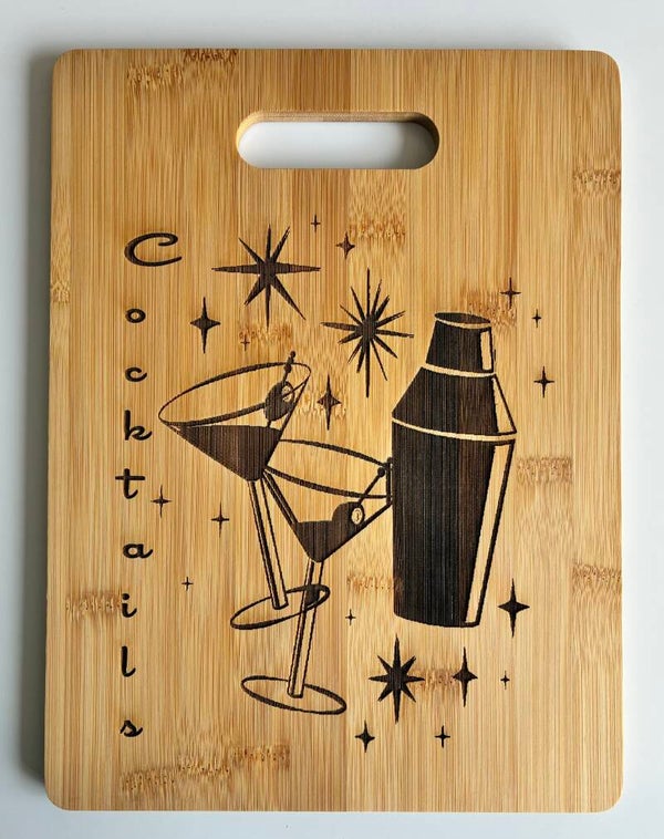 Cocktails Pattern Bamboo Chopping board.