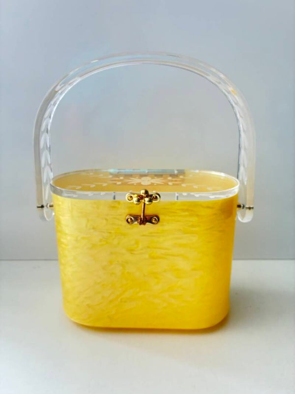Lucille Lucite style handbag/Purse Pineapple Marble