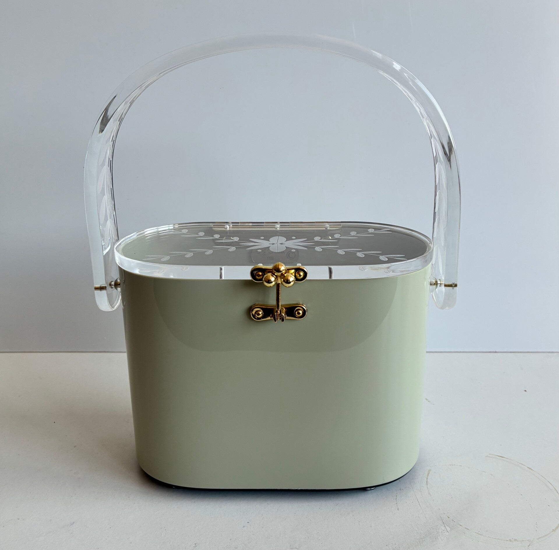 Lucille Lucite style handbag/Purse Sage green