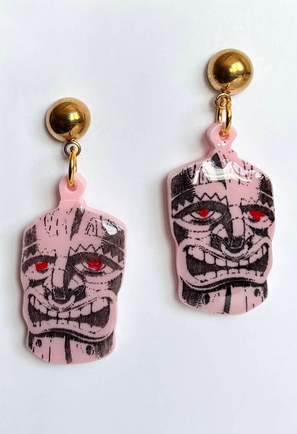 Tiki mask Earrings