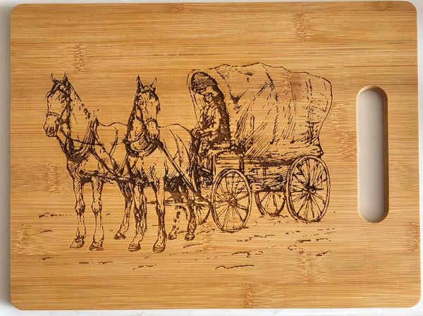 Wagon & Horses Bamboo Chopping board.