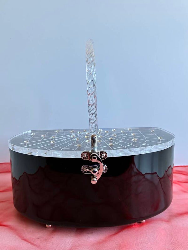 Sunset Lucite style handbag/Purse Black