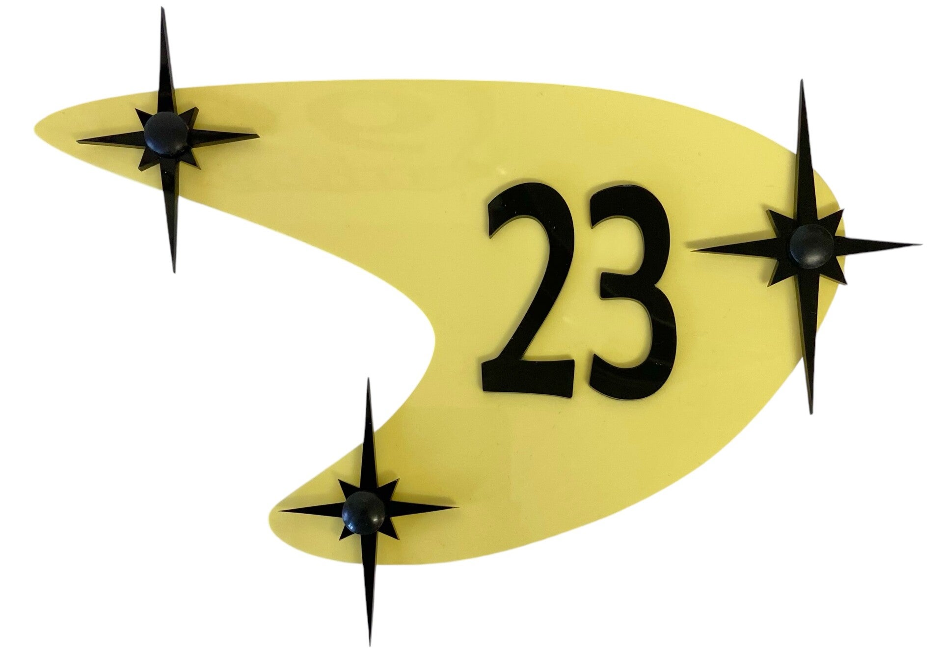 1950’s Boomerang Door Number plaque. Standard size