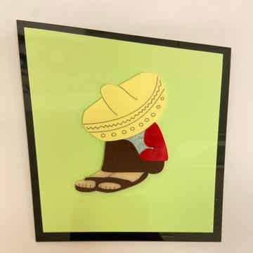 Sleeping Mexican Wall Art Pistachio